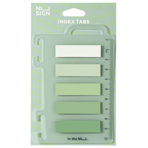 INDEX ADEZIV PLASTIC 12*44MM 5 CULORI VERDE 20 FILE RIGLA NUSIGN DELI – poza 1