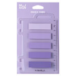 INDEX ADEZIV PLASTIC 12*44MM 5 CULORI VIOLET 20 FILE RIGLA NUSIGN DELI – poza 1