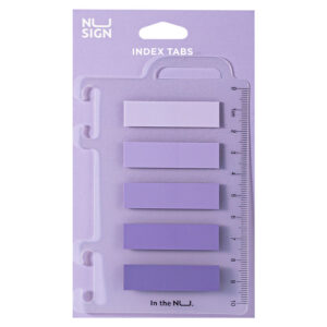 INDEX ADEZIV PLASTIC 12*44MM 5 CULORI VIOLET 20 FILE RIGLA NUSIGN DELI – poza 1