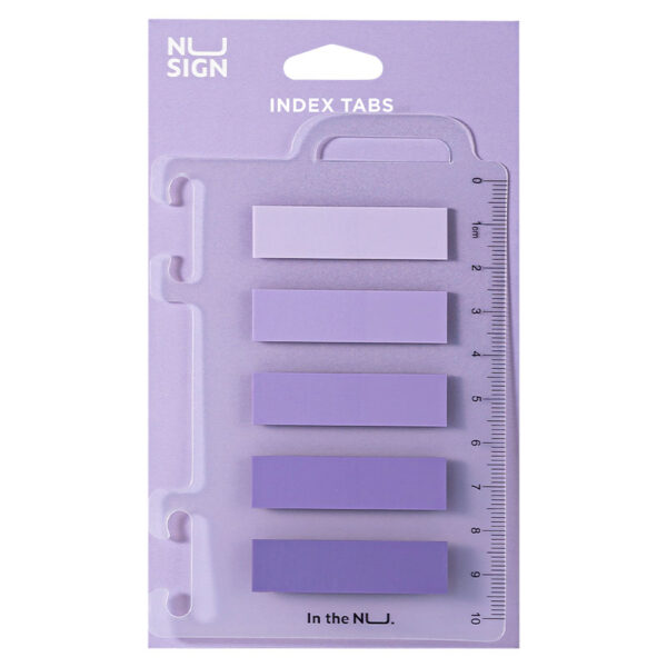 INDEX ADEZIV PLASTIC 12*44MM 5 CULORI VIOLET 20 FILE RIGLA NUSIGN DELI – poza 1