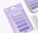 INDEX ADEZIV PLASTIC 12*44MM 5 CULORI VIOLET 20 FILE RIGLA NUSIGN DELI – poza 2