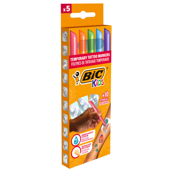 MARKER TATTOO KIDS SET 5 MARKERE + 10 SABLOANE BIC – poza 2