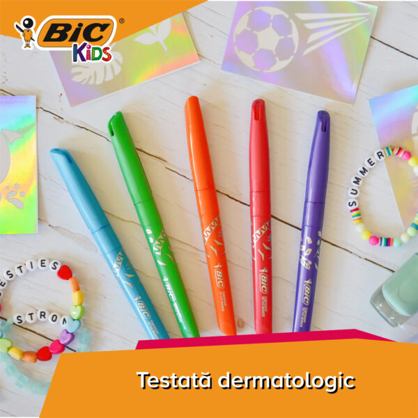 MARKER TATTOO KIDS SET 5 MARKERE + 10 SABLOANE BIC – poza 4