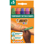 MARKER TATTOO KIDS SET 5 MARKERE VARF STAMPILA BIC – poza 1