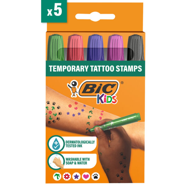 MARKER TATTOO KIDS SET 5 MARKERE VARF STAMPILA BIC – poza 1