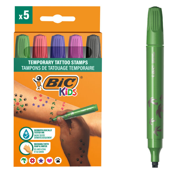 MARKER TATTOO KIDS SET 5 MARKERE VARF STAMPILA BIC – poza 2