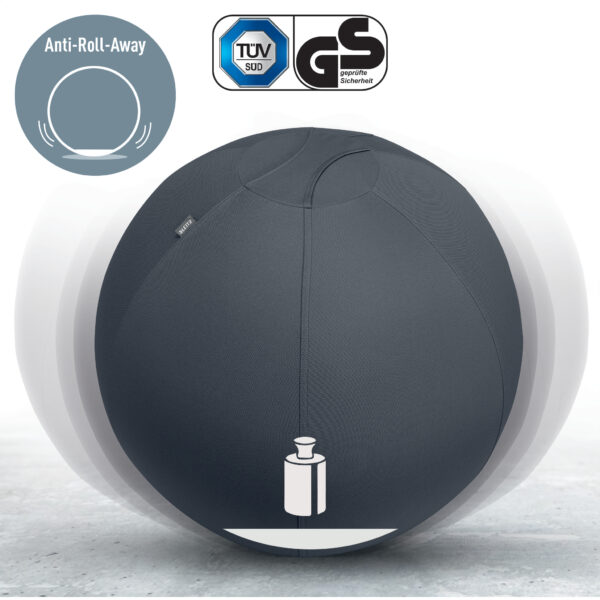 MINGE ERGONOMICA PT SEZUT SAU FITNESS FCT OPRIRE 65CM GRI CARBUNE LEITZ – poza 3