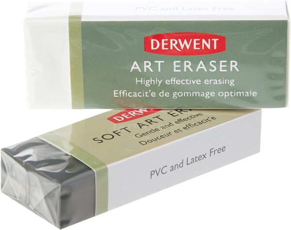 RADIERA PATRATA ALBA 2/SET DERWENT PROFESSIONAL – poza 3