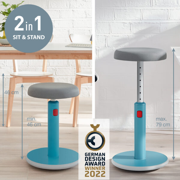 SCAUN ERGONOMIC PT POZITIE SEZUT/IN PICIOARE ALBASTRU CELEST LEITZ – poza 2