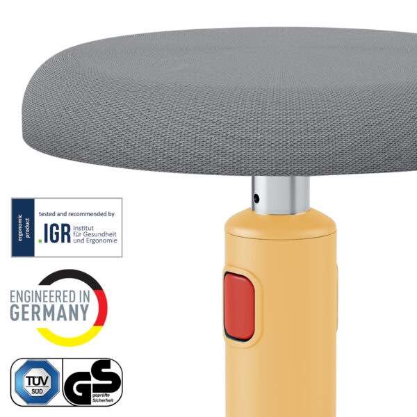 SCAUN ERGONOMIC PT POZITIE SEZUT/IN PICIOARE GALBEN CHIHLIMBAR LEITZ – poza 4