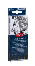 SET 6 BUCATI LINER GRAFIC PROFESIONAL (0.05/0.1/0.2/0.3/0.5/0.8 MM) NEGRU DERWENT – poza 2