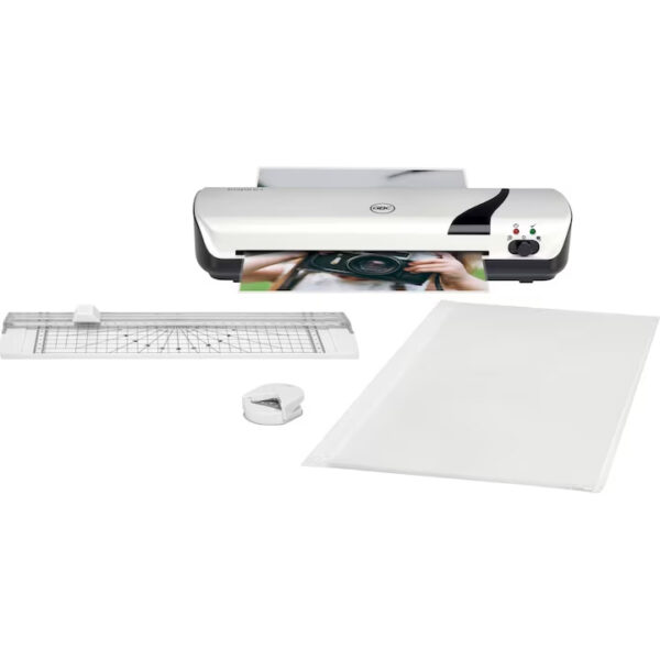 SET CRAFT GBC 4 IN 1 ALB,LAMINATOR A4 INSPIRE+, TRIMMER, ROUNDER, FOLII LAMINARE A4 – poza 1