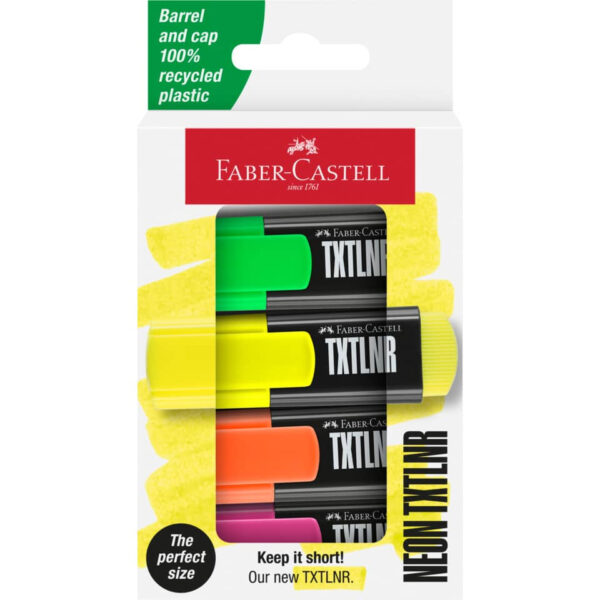 TEXTMARKER MINI SET 4 SUPERFLUORESCENT FABER-CASTELL – poza 1