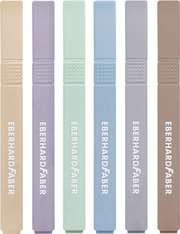 TEXTMARKER SLIM PATRAT SET 6 BUC NUANTE NATURALE EBERHARD FABER – poza 3