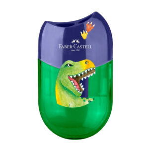ASCUTITOARE PLASTIC DUBLA CU CONTAINER DINOZAURI FABER-CASTELL – poza 1