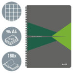 CAIET BIROU SPIRA A4 ARITMETICA VERDE COPERTA PP OFFICE LEITZ – poza 2