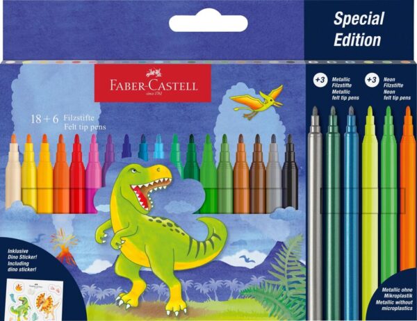 CARIOCA 18+6 CULORI DINOZAURI FABER-CASTELL – poza 1