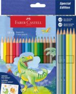 CREIOANE COLORATE 18+6 CULORI DINOZAURI FABER-CASTELL – poza 1