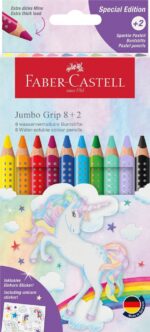 CREIOANE COLORATE 8+2 CULORI JUMBO GRIP UNICORNI FABER-CASTELL – poza 1
