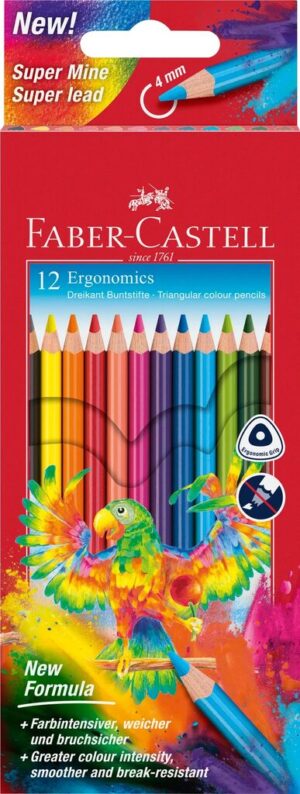 CREIOANE COLORATE TRIUNGHIULARE 12 CULORI ERGONOMICS FABER-CASTELL – poza 1