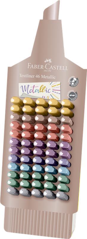 DISPLAY 60 BUCATI TEXTMARKERE METALIZATE PEN SHAPE FABER-CASTELL – poza 1