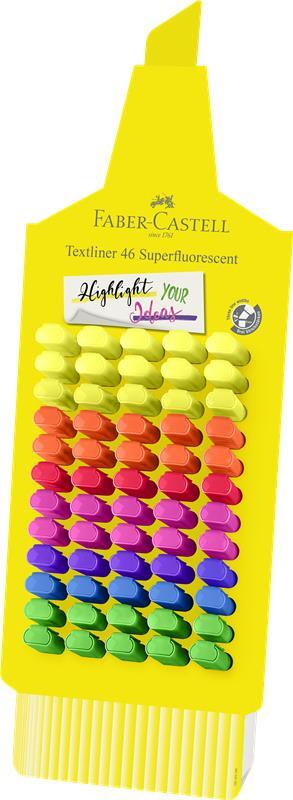 DISPLAY 60 BUCATI TEXTMARKERE SUPERFLUORESCENTE PEN SHAPE FABER-CASTELL – poza 1