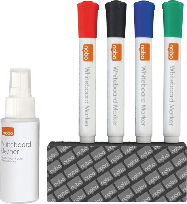 KIT WHITEBOARD (4 MARKERE + BURETE + REZERVA + SPRAY 50ML) NOBO – poza 3