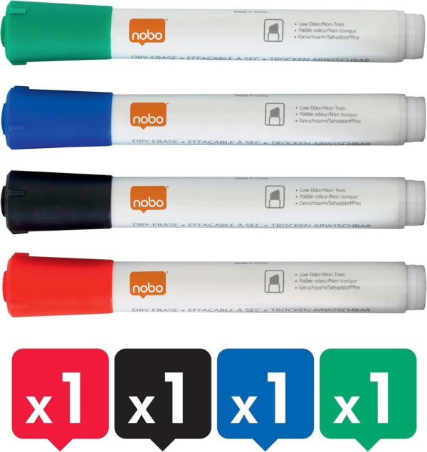 KIT WHITEBOARD (4 MARKERE + BURETE + REZERVA + SPRAY 50ML) NOBO – poza 4