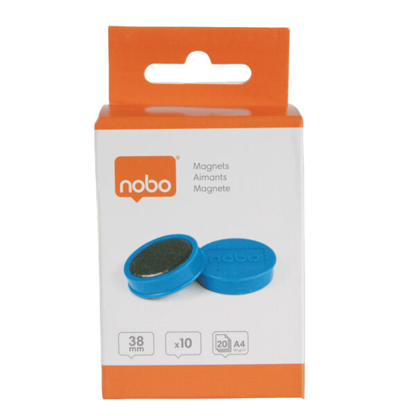 MAGNETI WHITEBOARD 38MM 10/SET ALBASTRI NOBO – poza 1