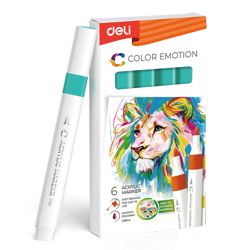 MARKER ACRILIC ALBASTRU CYAN COLOR EMOTION DELI – poza 1