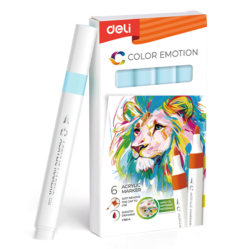 MARKER ACRILIC ALBASTRU DESCHIS COLOR EMOTION DELI – poza 1