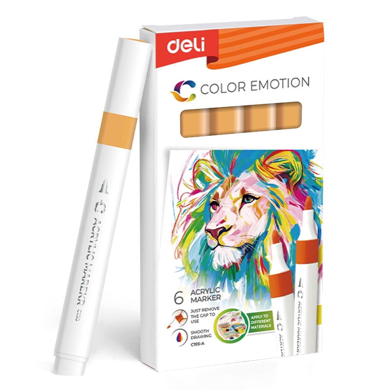 MARKER ACRILIC PORTOCALIU GALBEN COLOR EMOTION DELI – poza 1