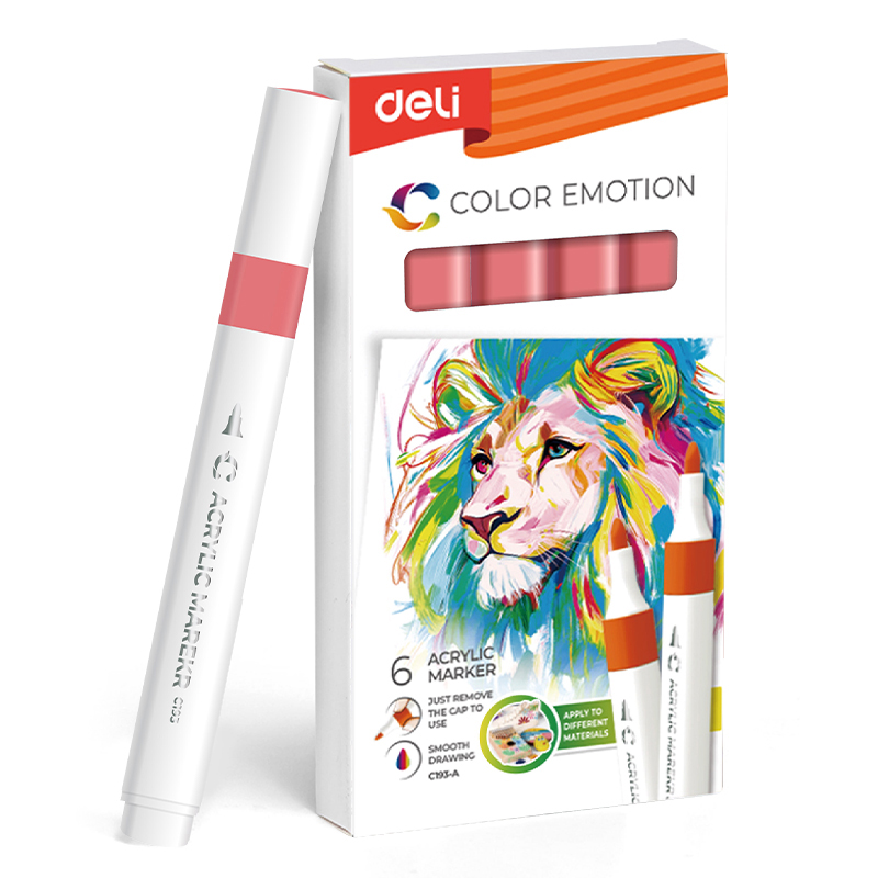 MARKER ACRILIC PORTOCALIU INCHIS COLOR EMOTION DELI – poza 1