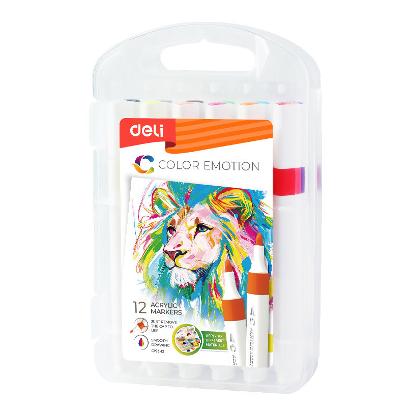 MARKERE ACRILICE SET 12 CULORI COLOR EMOTION DELI – poza 1