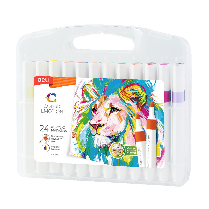 MARKERE ACRILICE SET 24 CULORI COLOR EMOTION DELI – poza 1