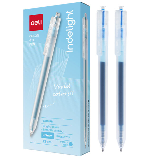 PIX CU GEL CU MECANISM 0.5MM ALBASTRU-TURCOAZ DELI – poza 2