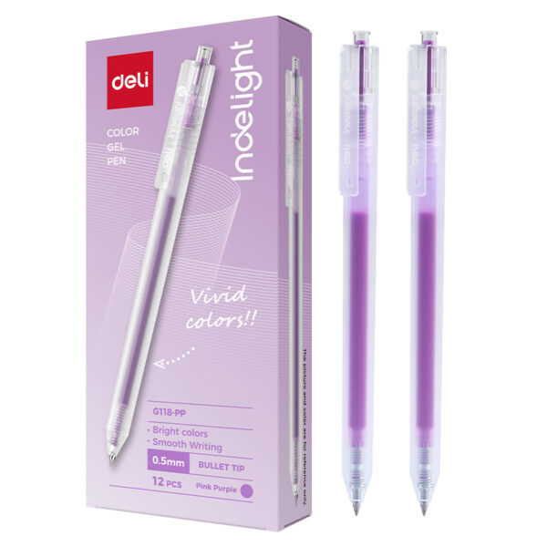 PIX CU GEL CU MECANISM 0.5MM VIOLET PURPURIU DELI – poza 2