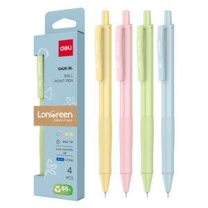 SET 4 PIXURI CU MECANISM 0.7MM CORP PASTEL ALBASTRU LONGREEN PLASTIC RECICLAT DELI – poza 1
