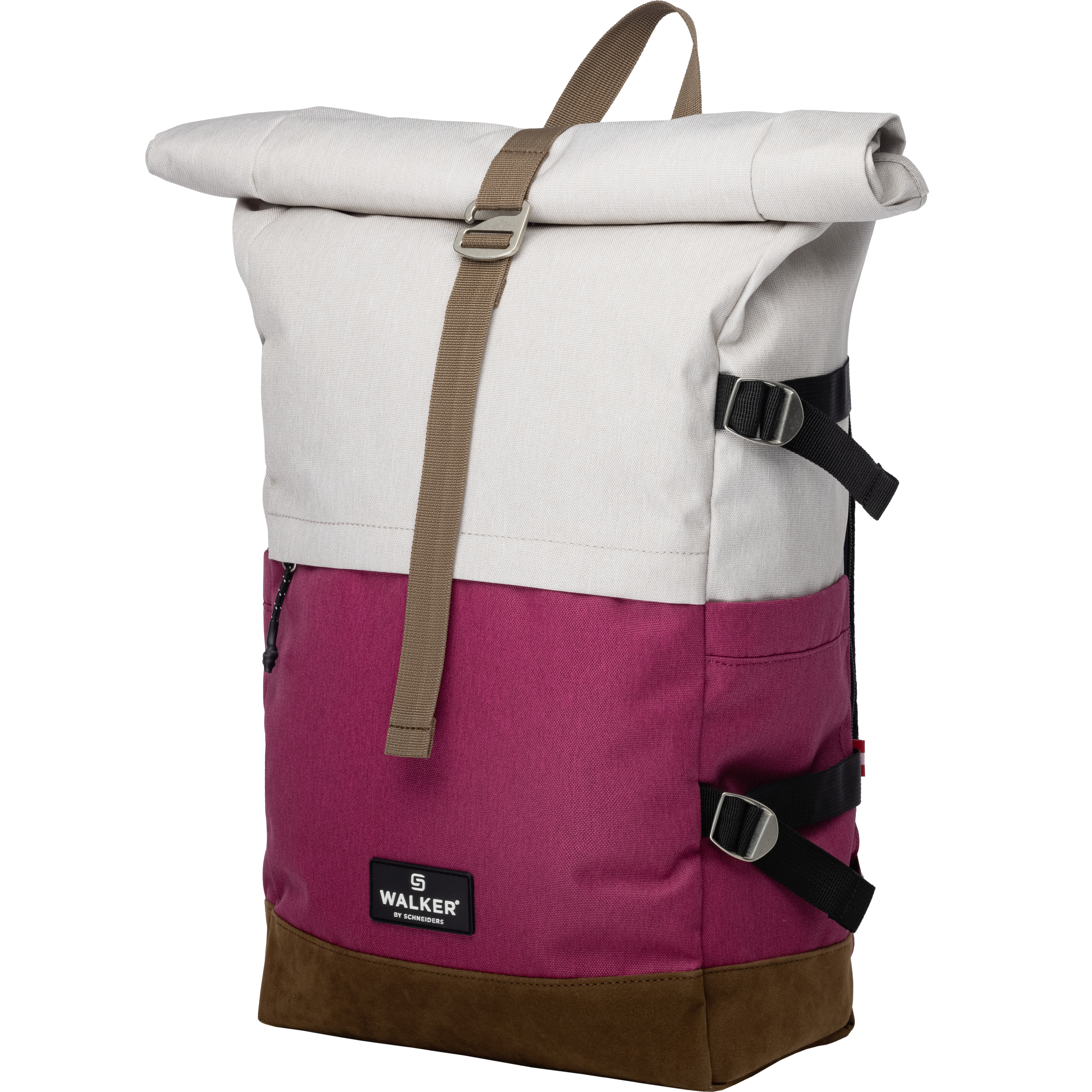 RUCSAC ROLLUP BICOLOR CREM POPCORN-ROZ MAGENTA WALKER – poza 1