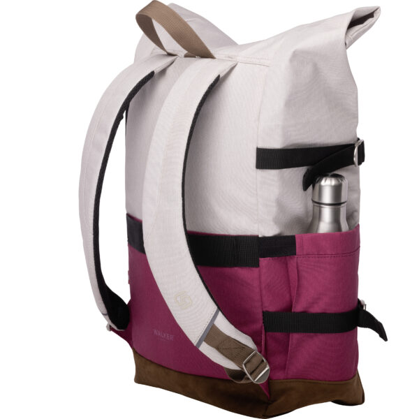 RUCSAC ROLLUP BICOLOR CREM POPCORN-ROZ MAGENTA WALKER – poza 2