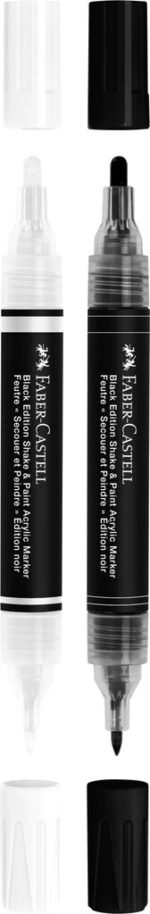 SET 2 MARKERE ACRILICE SHAKE&PAINT ALB-NEGRU FABER-CASTELL – poza 3