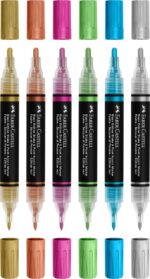 SET 6 MARKERE ACRILICE SHAKE&PAINT CULORI METALIZATE FABER-CASTELL – poza 4