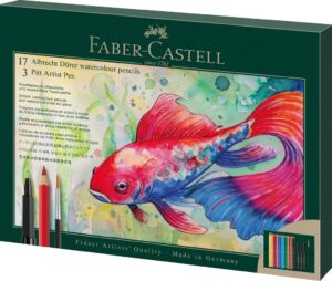 SET CADOU 17 CREIOANE COLORATE A.DURER + 3 PITT ARTIST PEN + PENSULA FABER-CASTELL – poza 1