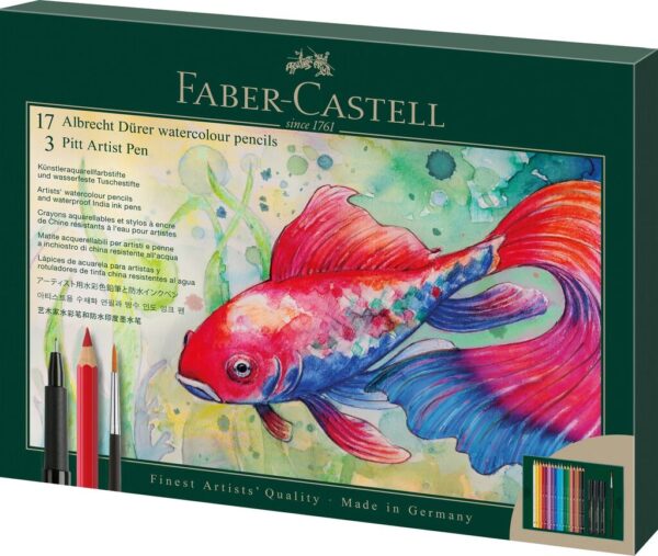 SET CADOU 17 CREIOANE COLORATE A.DURER + 3 PITT ARTIST PEN + PENSULA FABER-CASTELL – poza 1