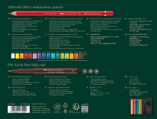 SET CADOU 17 CREIOANE COLORATE A.DURER + 3 PITT ARTIST PEN + PENSULA FABER-CASTELL – poza 2