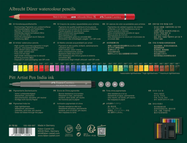 SET CADOU 32 CREIOANE COLORATE A.DURER + 4 PITT ARTIST PEN + PENSULA FABER-CASTELL – poza 2