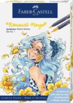 SET ROMANTIC MANGA NO.1 8 BUCATI SKETCH MARKERE GOLDFABER + 2 PITT ARTIST PEN + CREION GRAFIT FABER-CASTELL – poza 1