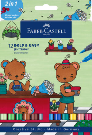 SKETCH MARKER 2 CAPETE SET 12 BOLD AND EASY II GOLDFABER FABER-CASTELL – poza 1