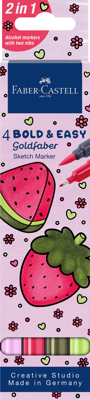 SKETCH MARKER 2 CAPETE SET 4 BOLD AND EASY I GOLDFABER FABER-CASTELL – poza 1