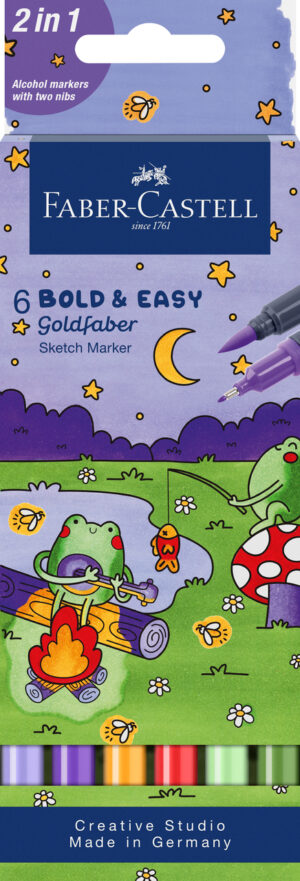 SKETCH MARKER 2 CAPETE SET 6 BOLD AND EASY GOLDFABER FABER-CASTELL – poza 1